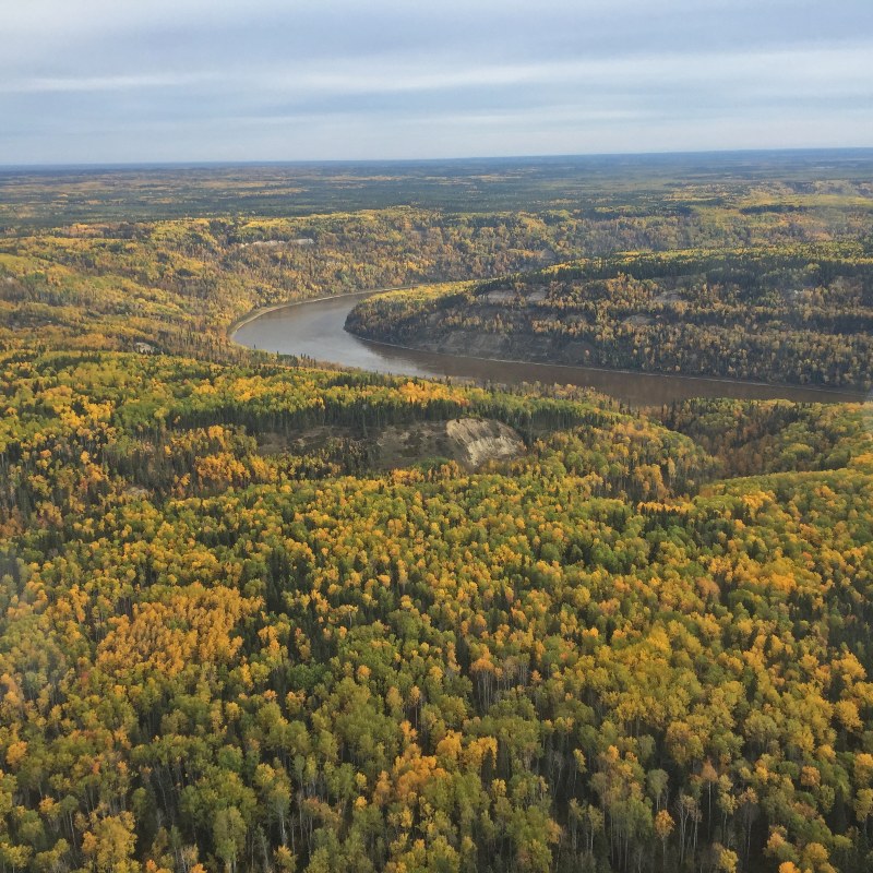 Aerial view of Athabasca River